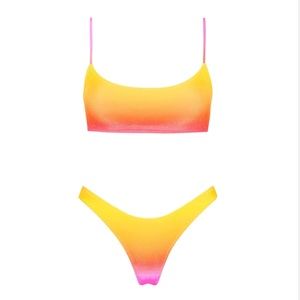 Yellow sunset triangl bikini